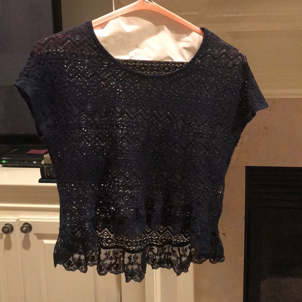 Hollister Navy Lace Shirt